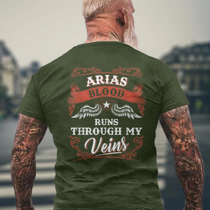 Arias Blood Runs Through My Veins Family Christmas Men's T-shirt Back Print Gifts for Old Men