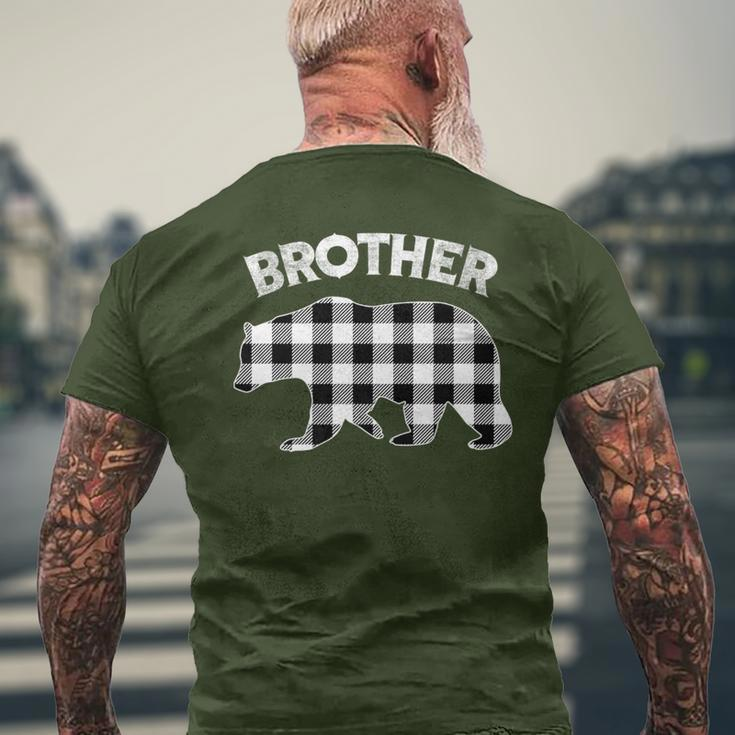 Black And White Buffalo Plaid Brother Bear Christmas Pajama Men's T-shirt Back Print Gifts for Old Men