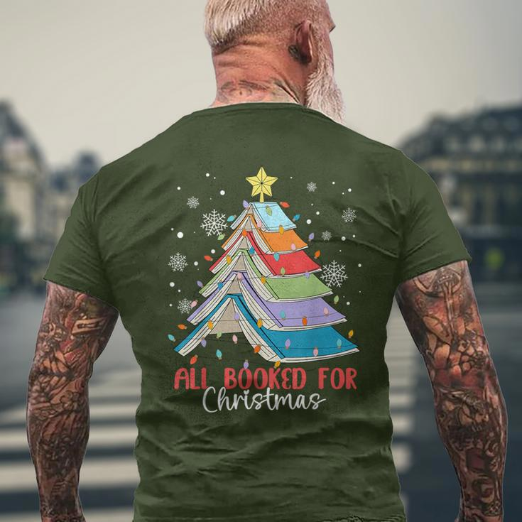 All Booked For Christmas Book Christmas Tree Lights Apparel Men's T-shirt Back Print Gifts for Old Men