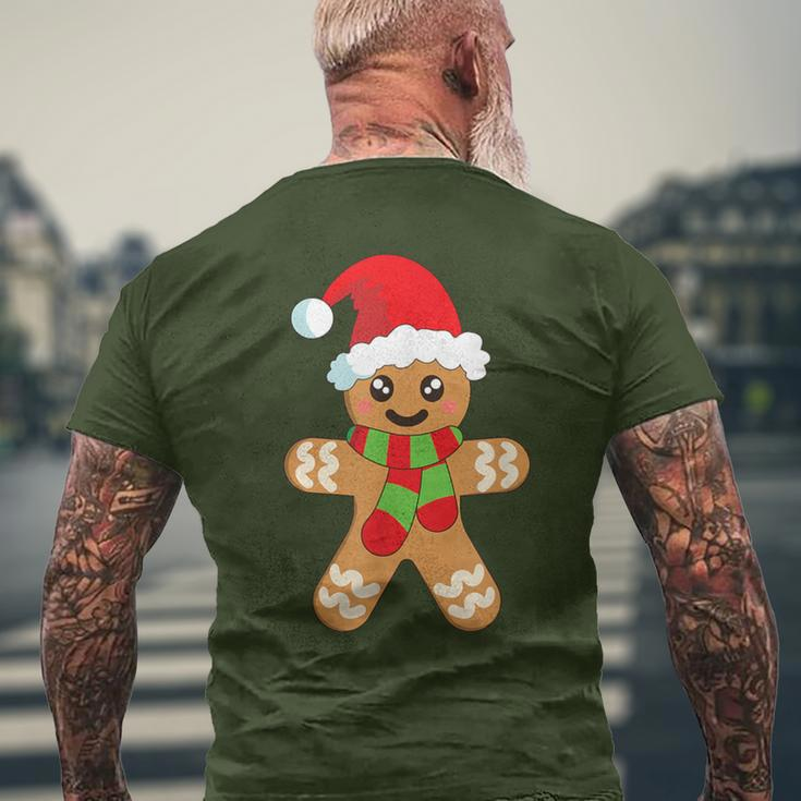 Christmas Baking Cookie Cute Gingerbread Man Men's T-shirt Back Print Gifts for Old Men