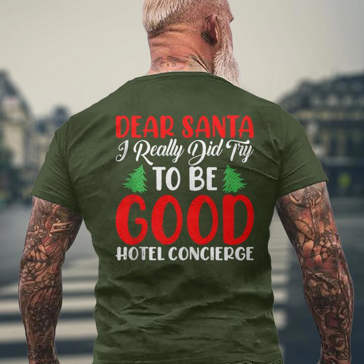 Dear Santa Really Did Try To Be A Good Hotel Concierge Xmas Men's T-shirt Back Print Gifts for Old Men
