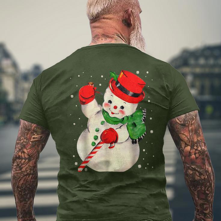 Christmas Snowman Matching Family Pajama Xmas Vintage Men's T-shirt Back Print Gifts for Old Men