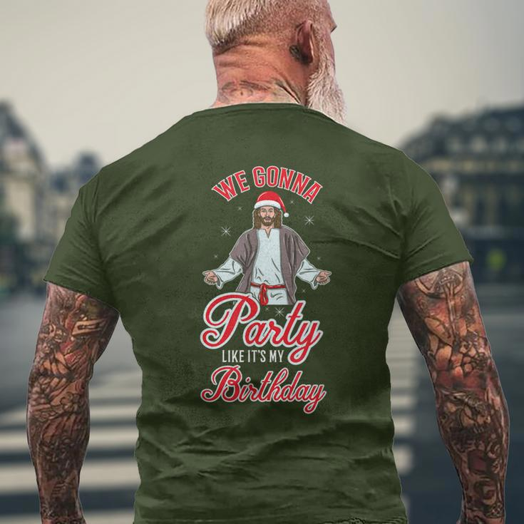 We Gonna Party Like It's My Birthday Jesus Christmas Men's T-shirt Back Print Gifts for Old Men