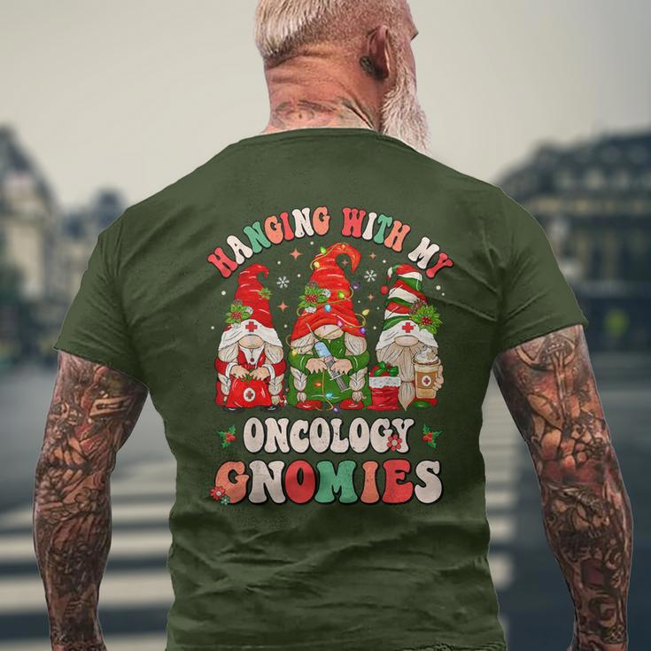 Hanging With My Oncology Gnomies Christmas Rn Oncologist Men's T-shirt Back Print Gifts for Old Men