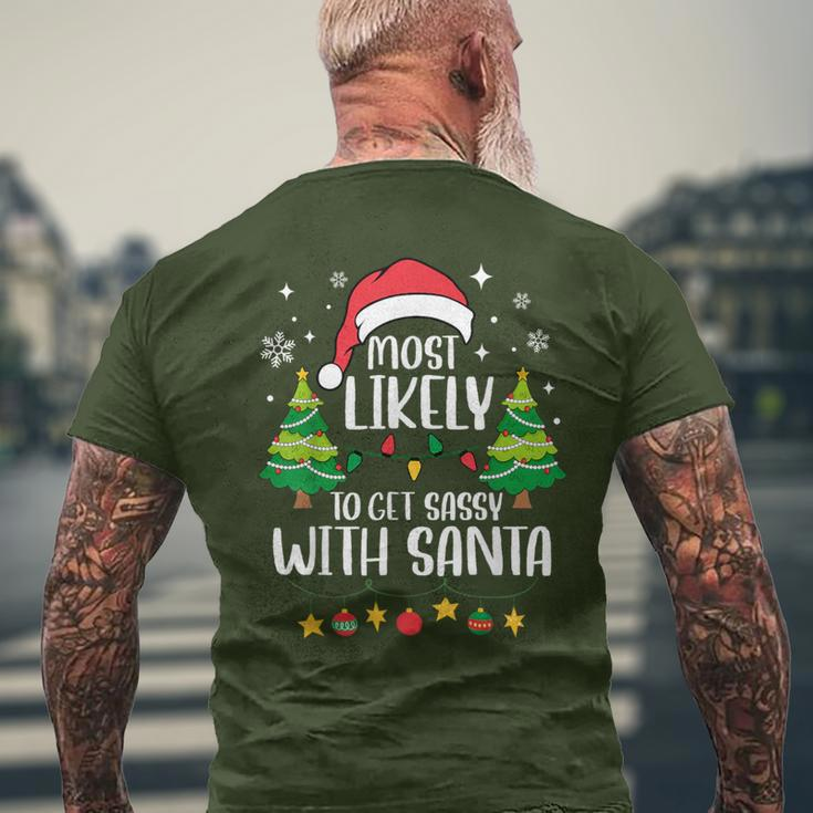 Most Likely To Get Sassy With Santa Matching Christmas Men's T-shirt Back Print Gifts for Old Men