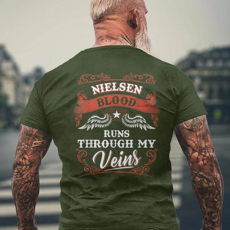 Nielsen Blood Runs Through My Veins Family Christmas Men's T-shirt Back Print Gifts for Old Men