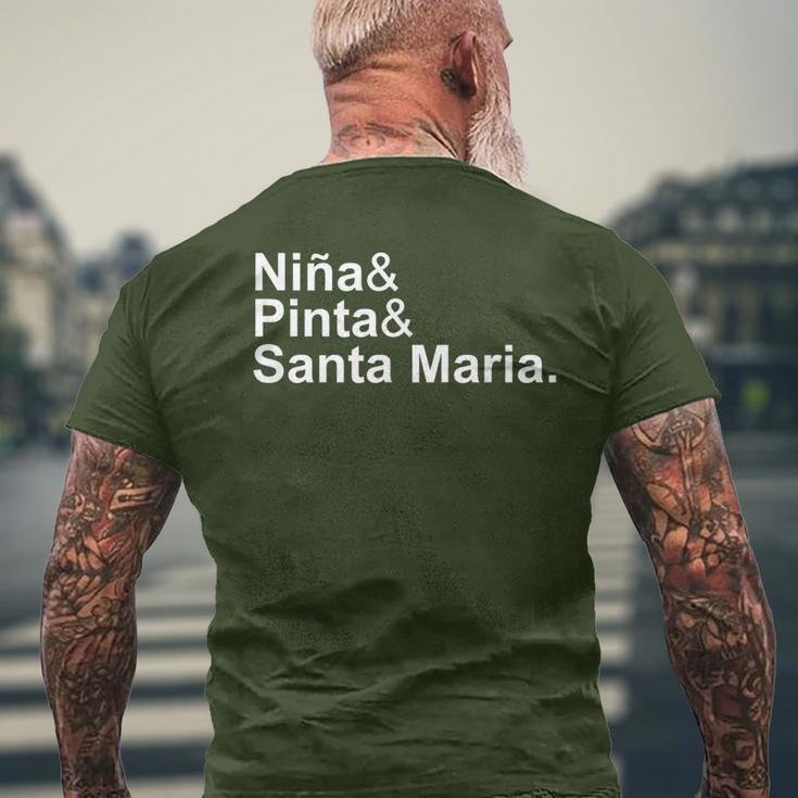 Niña & Pinta & Santa Maria Christopher Columbus Day Ships Men's T-shirt Back Print Gifts for Old Men