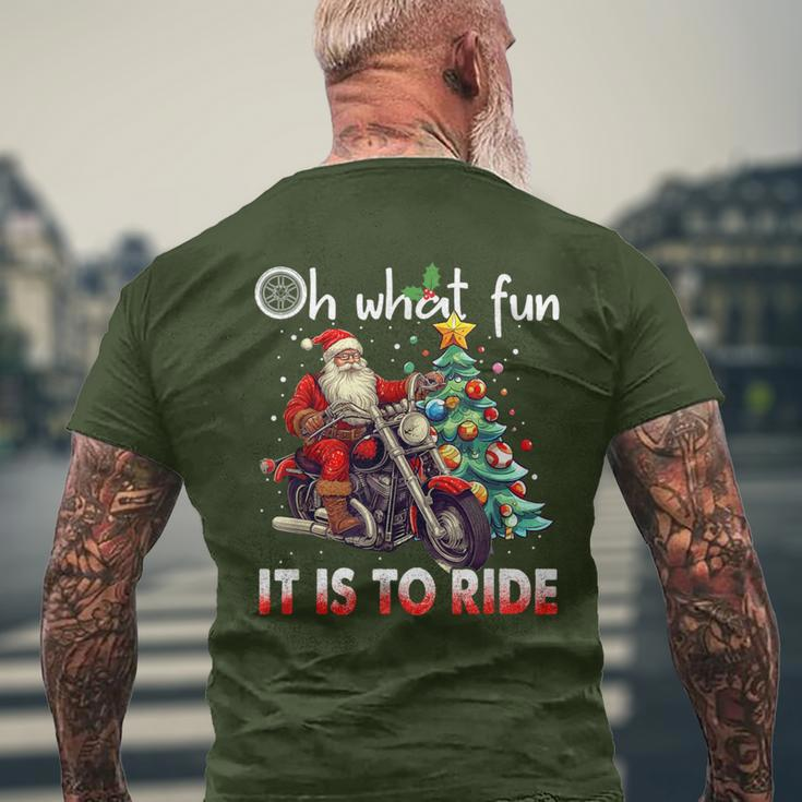 Oh What Fun It Is To Ride Santa Motorcycle Men's T-shirt Back Print Gifts for Old Men