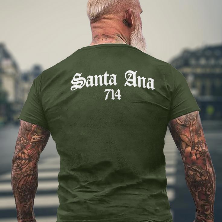 Santa Ana 714 Area Code Chicano Mexican Pride Biker Tattoo Men's T-shirt Back Print Gifts for Old Men
