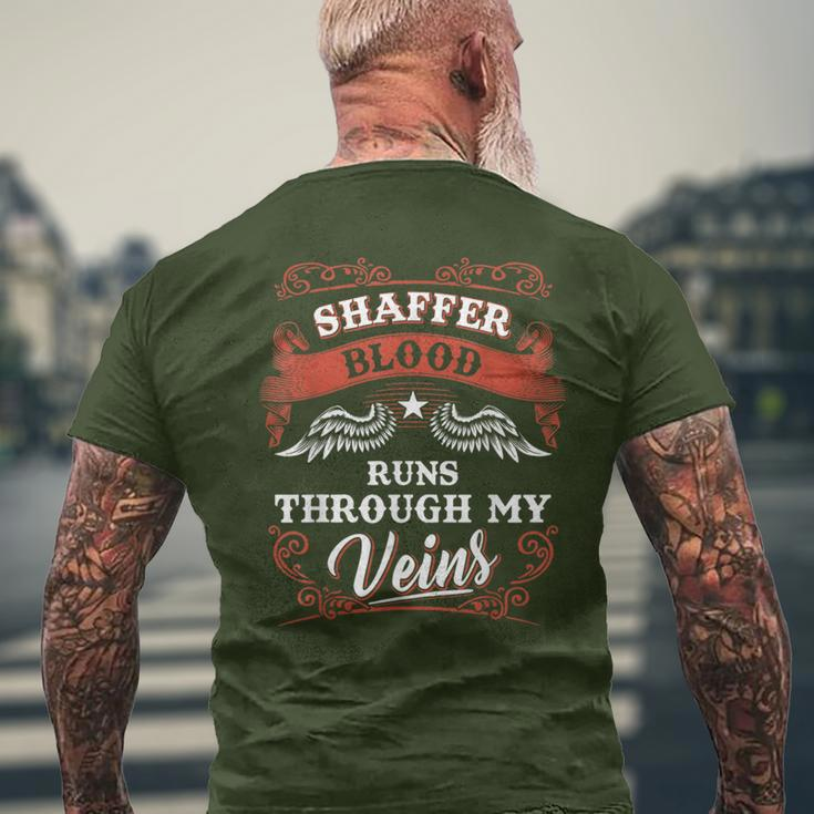 Shaffer Blood Runs Through My Veins Family Christmas Men's T-shirt Back Print Gifts for Old Men