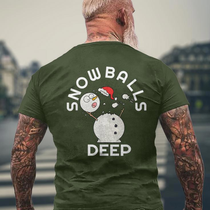 Snowballs Deep Christmas Snowman Men's T-shirt Back Print Gifts for Old Men