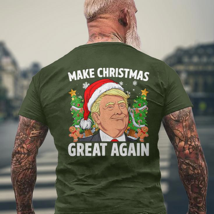 Trump Make Christmas Great Again Ugly Christmas Sweaters Men's T-shirt Back Print Gifts for Old Men