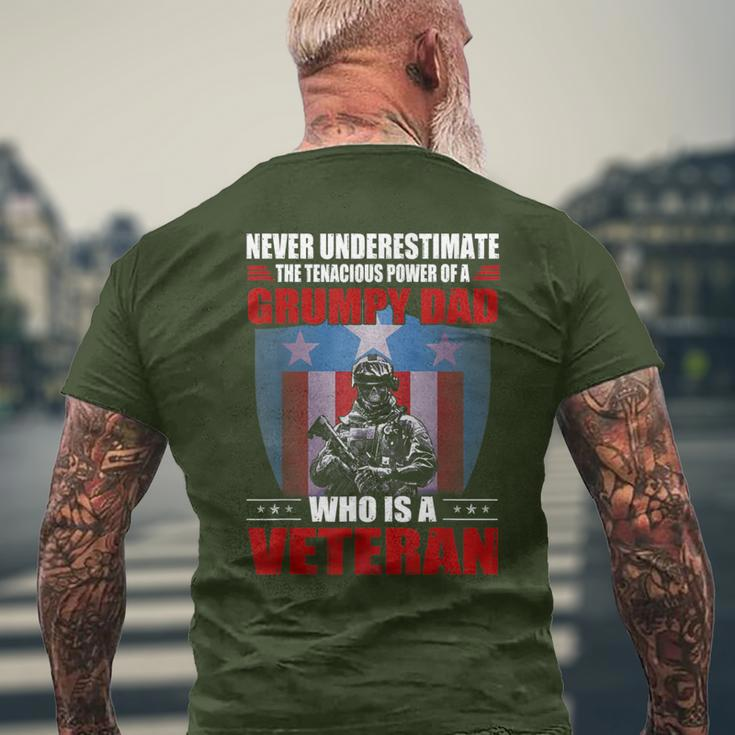 Never Underestimate A Grumpy Dad Who Is A Veteran Xmas Men's T-shirt Back Print Gifts for Old Men