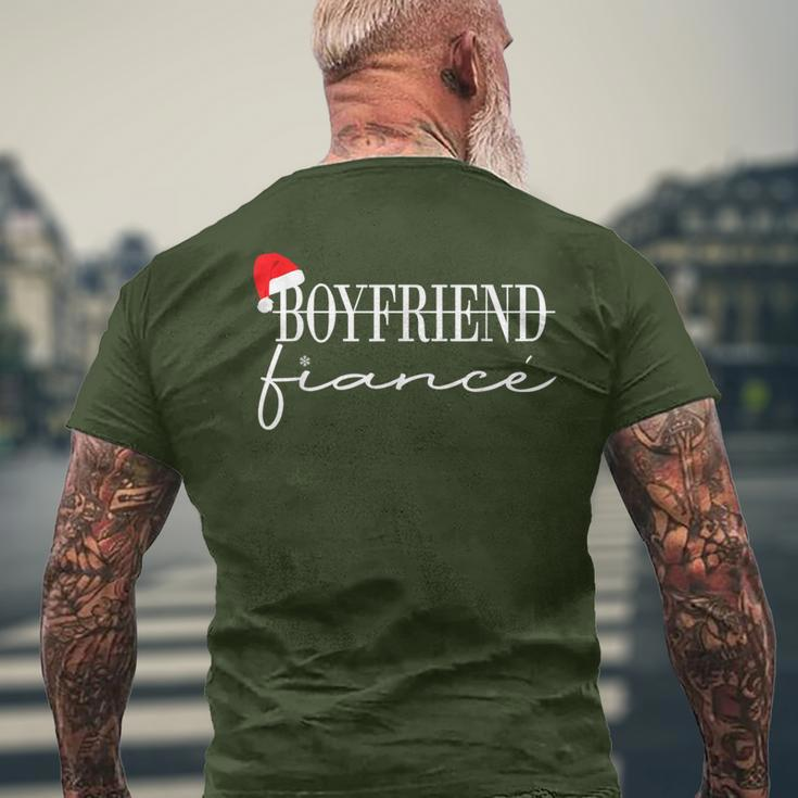 Xmas Boyfriend Fiance Christmas Newly Engaged Couple Pajamas Men's T-shirt Back Print Gifts for Old Men