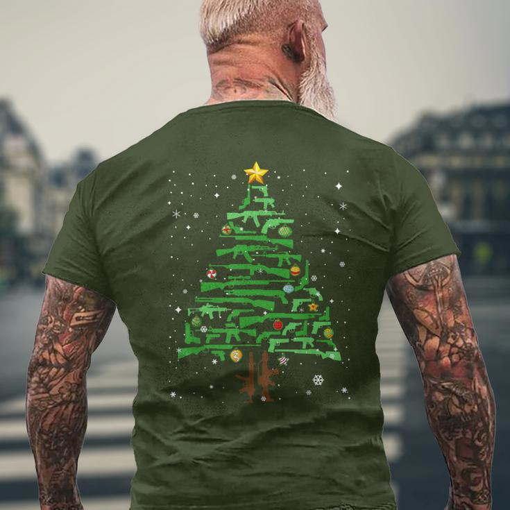 Xmas Patriotic 2Nd Amendment Gun Christmas Tree Men's T-shirt Back Print Gifts for Old Men
