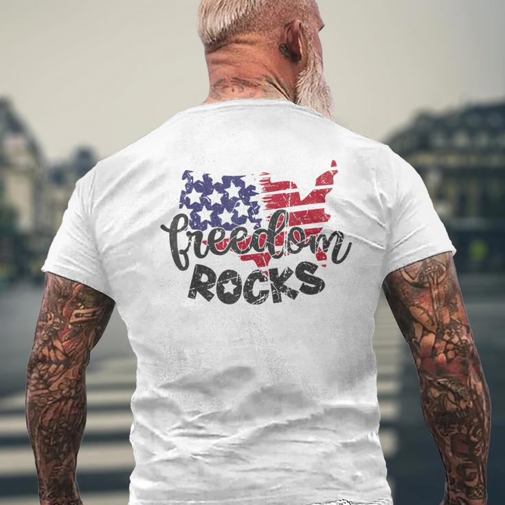 4Th Of July 2023 Patriotic American Freedom Independence-Day Mens Back Print T-shirt Gifts for Old Men