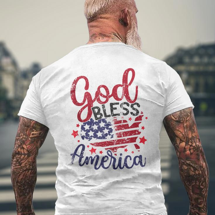 4Th Of July 2023 Patriotic God Bless America Independence Mens Back Print T-shirt Gifts for Old Men