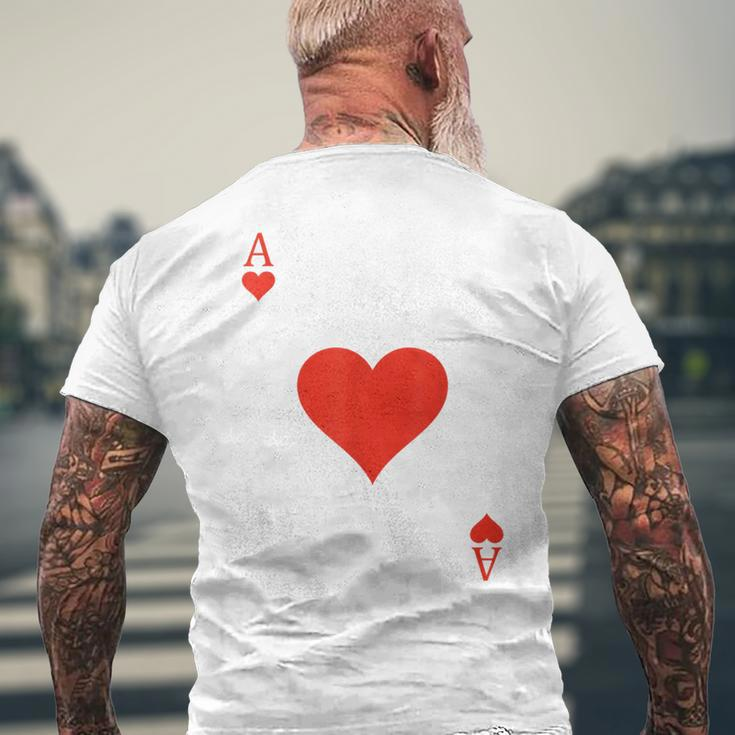 Ace Of Hearts Costume Deck Of Cards Playing Card Halloween Men's T-shirt Back Print Gifts for Old Men