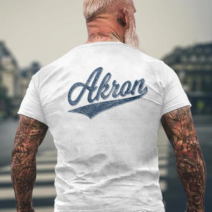 Akron Ohio Varsity Script Classic Sports Jersey Style Men's T-shirt Back Print Gifts for Old Men