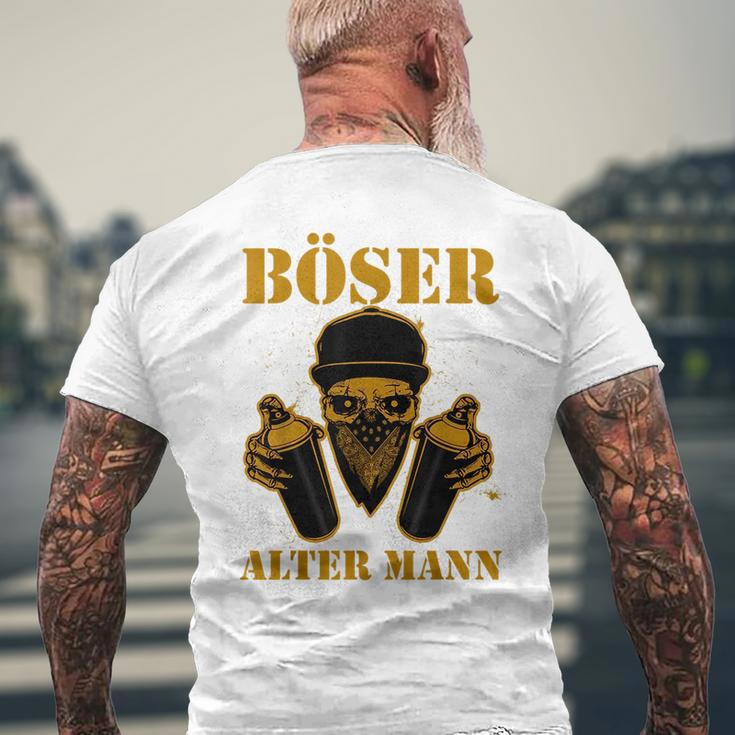 Bad Old Man Gangster Spray Cans Mens Back Print T-shirt Gifts for Old Men