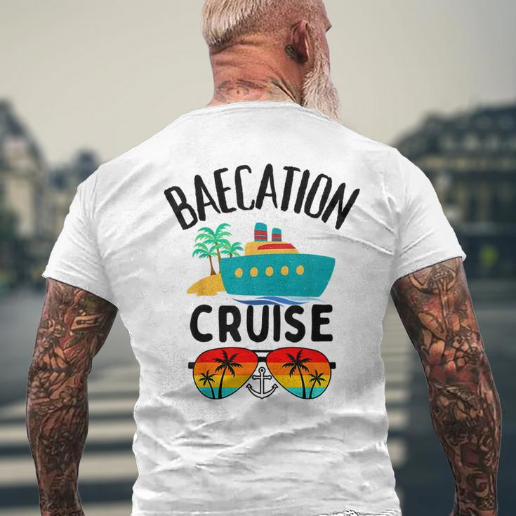 Baecation Cruise His And Her Couples Matching Vacation Ship Mens Back Print T-shirt Gifts for Old Men