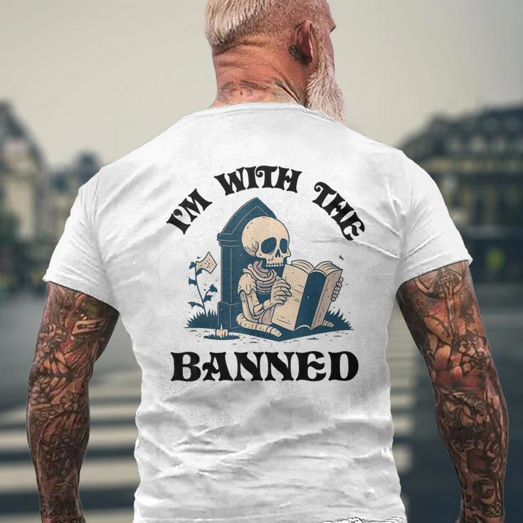 Im With The Banned Read Banned Books Lover Bookworm Men's Back Print T-shirt Gifts for Old Men