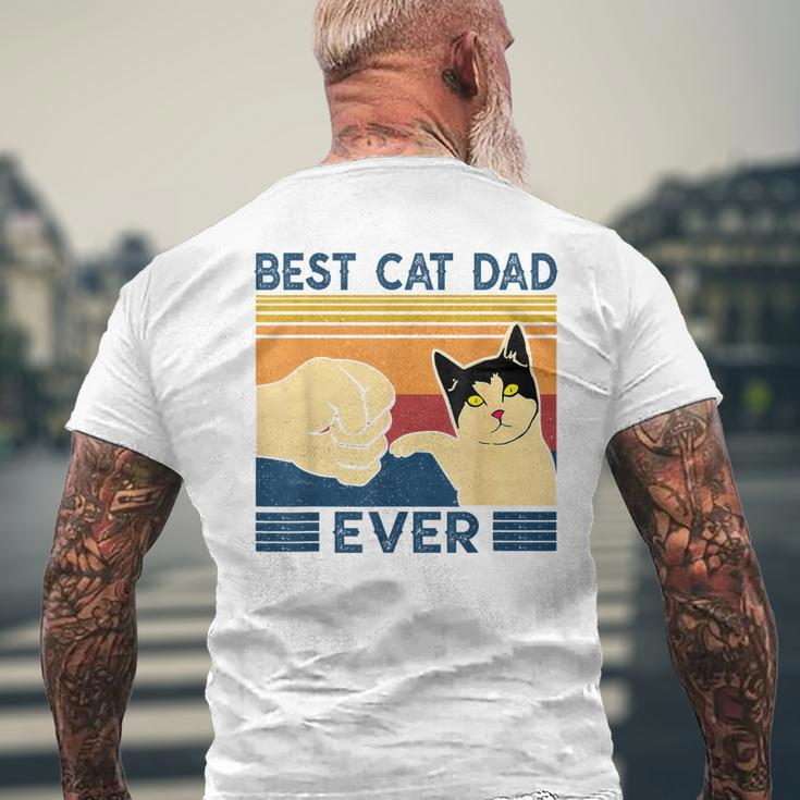 Best Cat Dad Ever Retro Vintage Cat Daddy Father Day Men's Back Print T-shirt Gifts for Old Men
