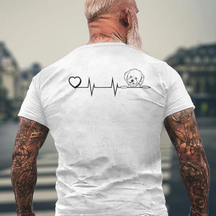 Bichon Frise Heartbeat Dog Breed Bichon Frise Heart Mens Back Print T-shirt Gifts for Old Men