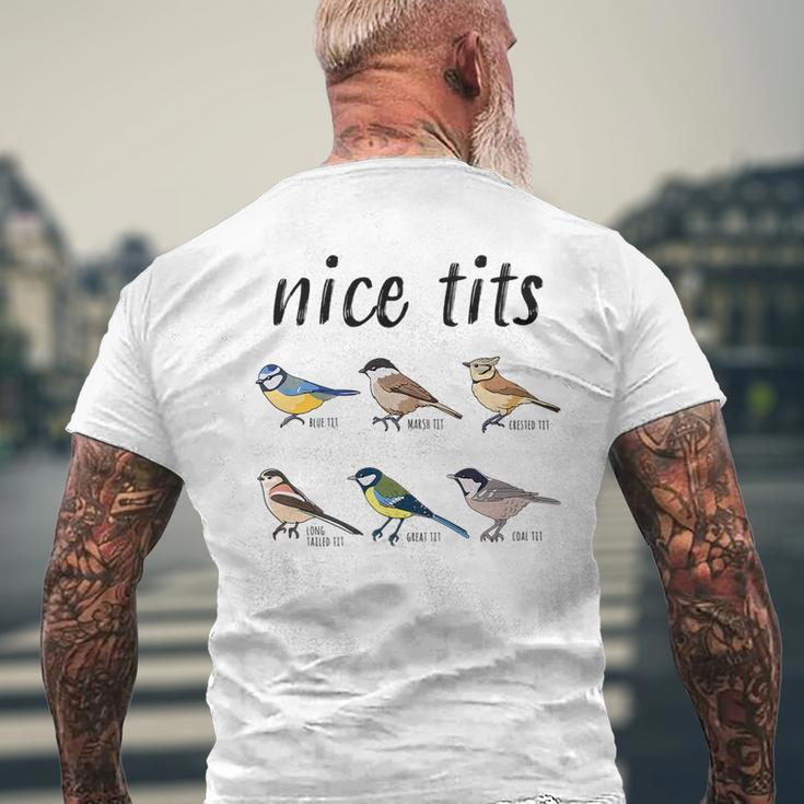 Bird Watching Funny Nice Tits Gift For Birding Bird Watching Funny Gifts Mens Back Print T-shirt Gifts for Old Men