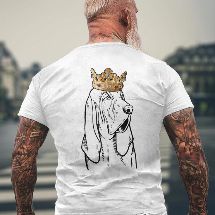 Bloodhound Dog Wearing Crown Men's T-shirt Back Print Gifts for Old Men
