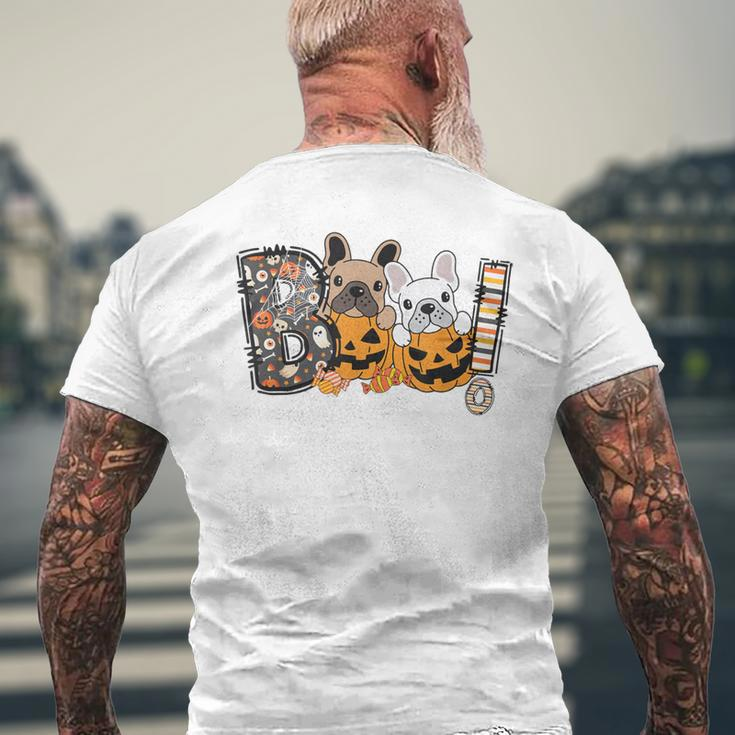 Boo Halloween French Bulldog Dog Frenchie Pumpkin Crew Men's T-shirt Back Print Gifts for Old Men