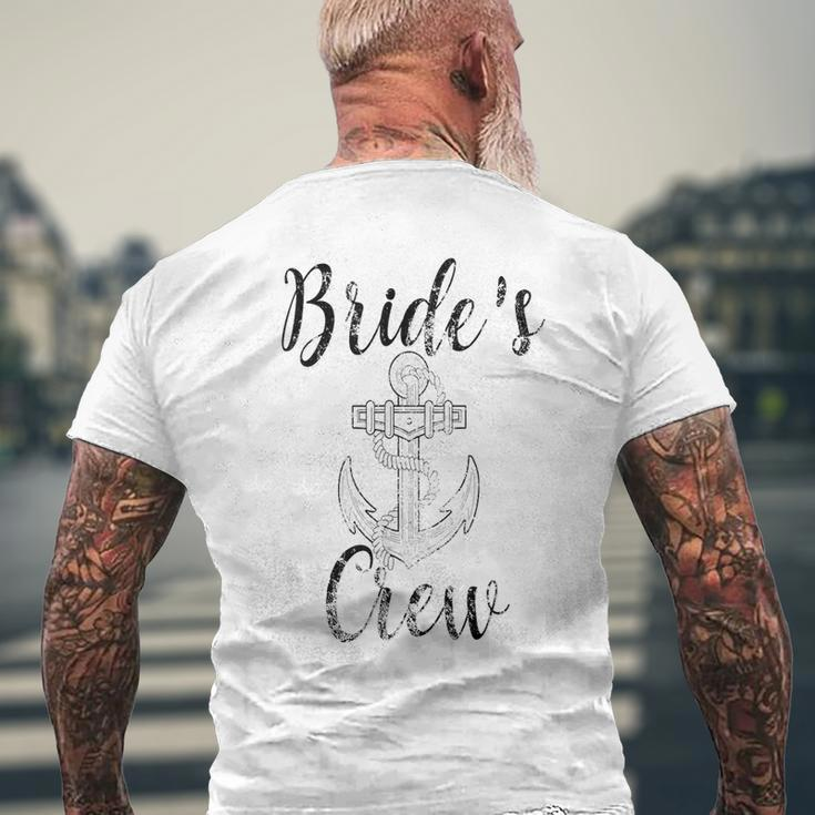 Brides Crew Bridesmaid Nautical Anchor Bachelorette B Mens Back Print T-shirt Gifts for Old Men