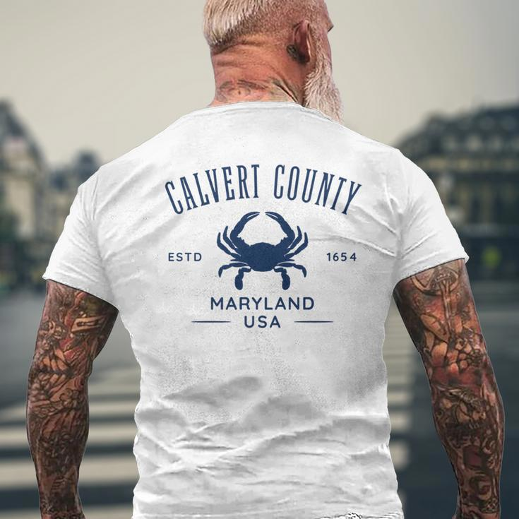 Calvert County Maryland Usa Crab Men's T-shirt Back Print Gifts for Old Men