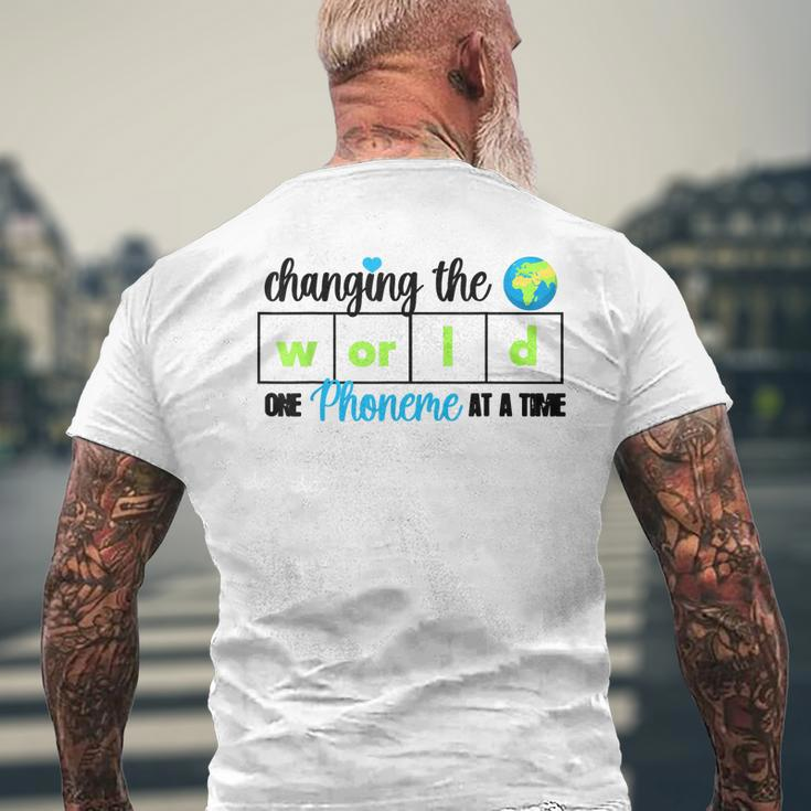Changing The World One Phoneme At A Time Mens Back Print T-shirt Gifts for Old Men