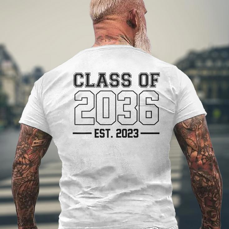Class Of 2036 Est 2023 Grow With Me Handprints K To 12 Kids Mens Back Print T-shirt Gifts for Old Men