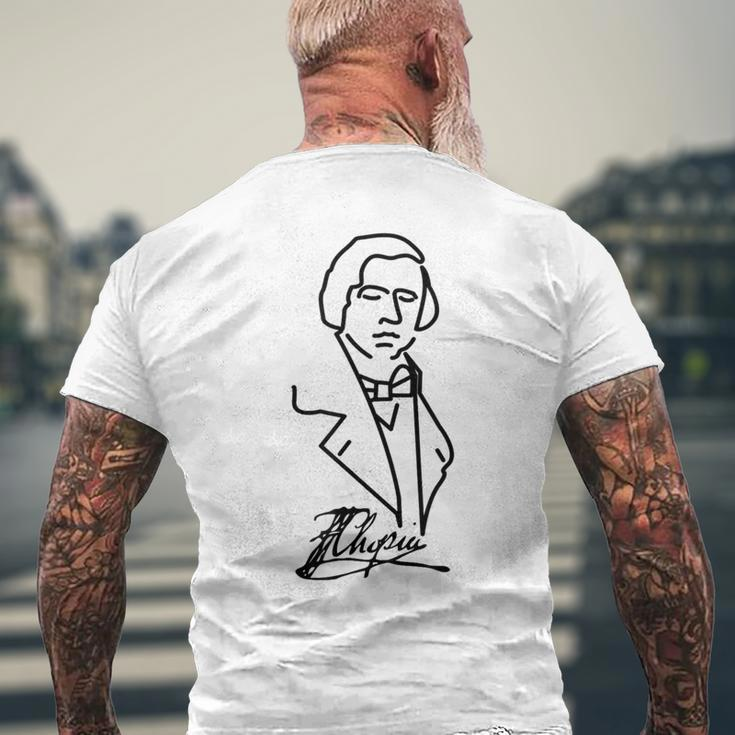 Classical Music Pianist Chopin Musician Composer Men's T-shirt Back Print Gifts for Old Men