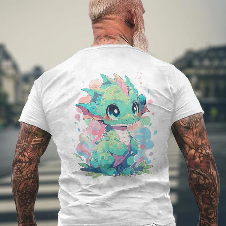Cute Dragon Dragon Lover Baby Men's T-shirt Back Print Gifts for Old Men