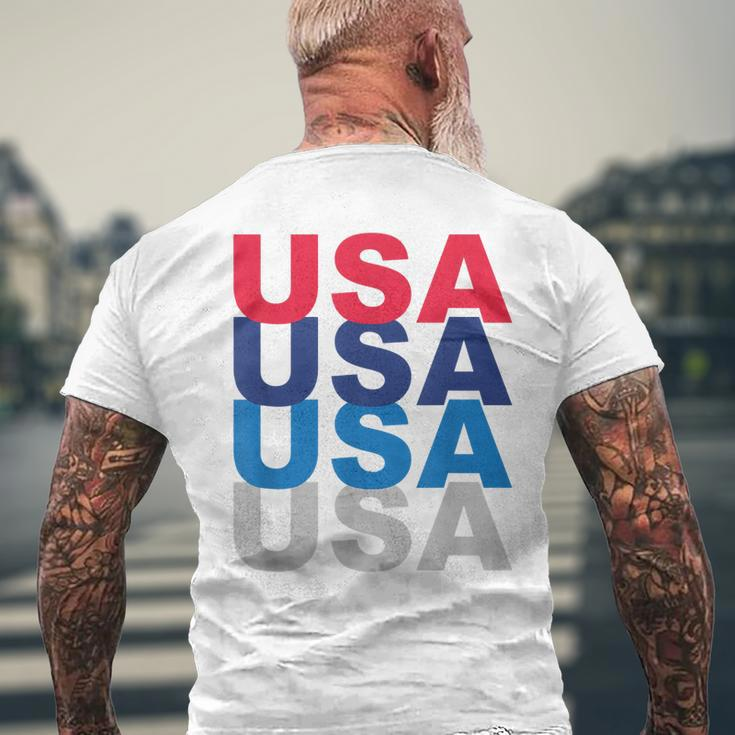 Cute Usa Red White Blue 4Th Of July Top Mens Back Print T-shirt Gifts for Old Men