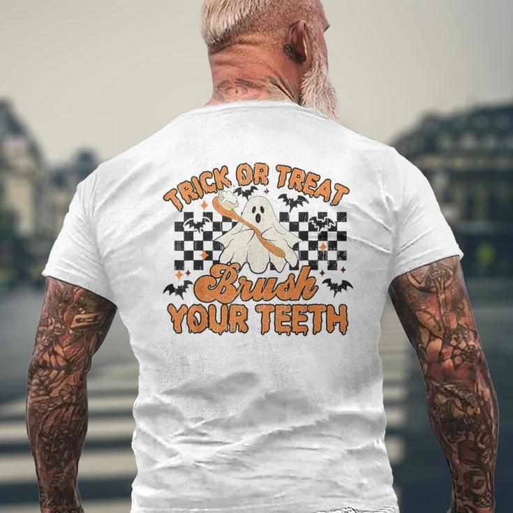 Dentist Trick Or Treat Brush Your Th Halloween Costume Men's T-shirt Back Print Gifts for Old Men