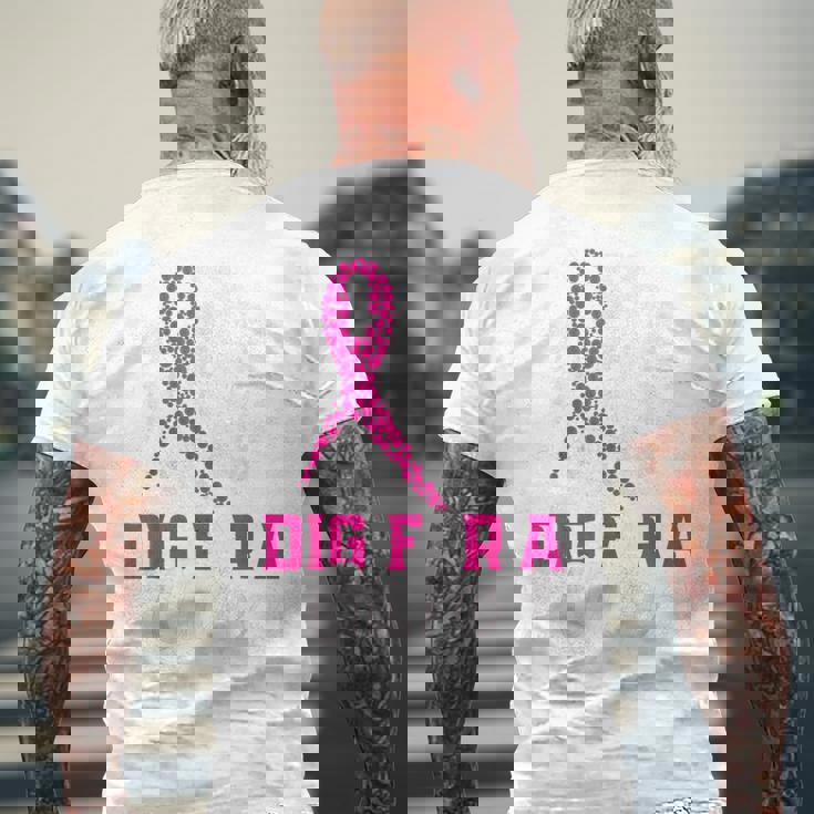 Dig For A Cure Breast Cancer Awareness Volleyball Pink Men's T-shirt Back Print Gifts for Old Men