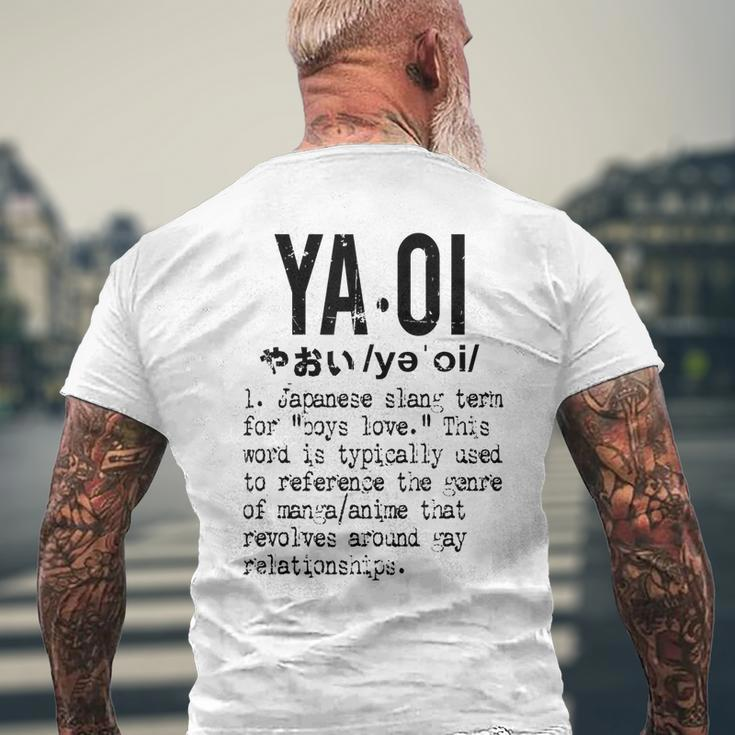 Distressed Yaoi Definition - Bl Boys Love Mens Back Print T-shirt Gifts for Old Men