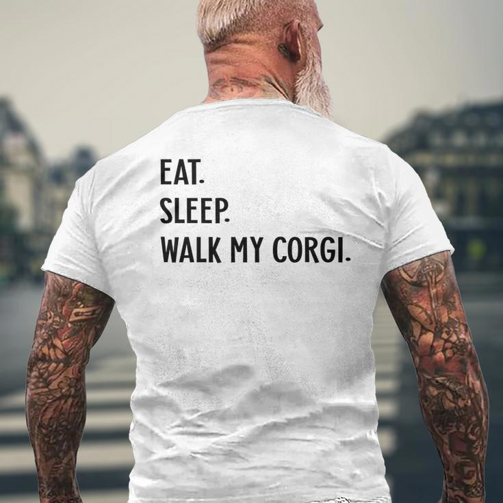 Dog Lover Eat Sleep Walk My Corgi Dog Mens Back Print T-shirt Gifts for Old Men