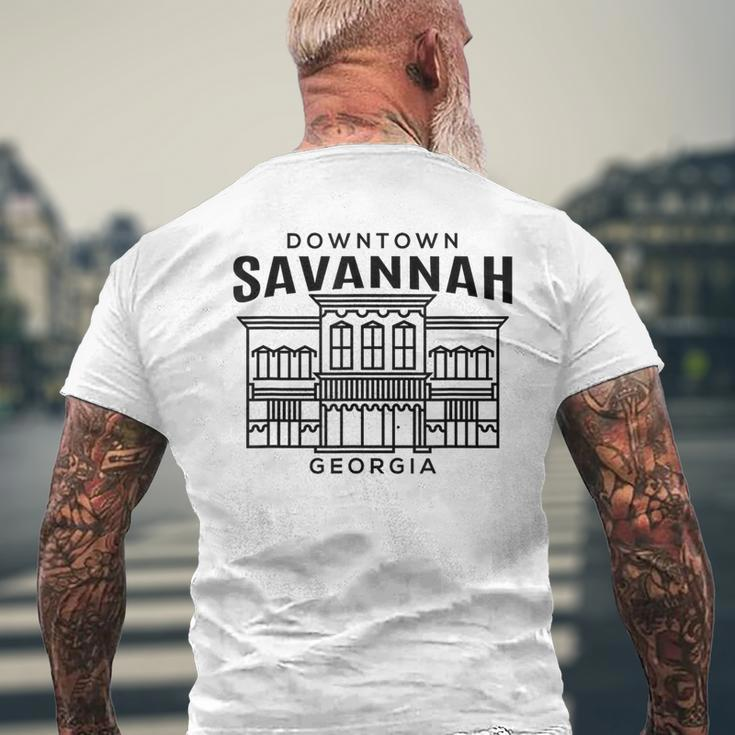 Downtown Savannah Ga Men's T-shirt Back Print Gifts for Old Men