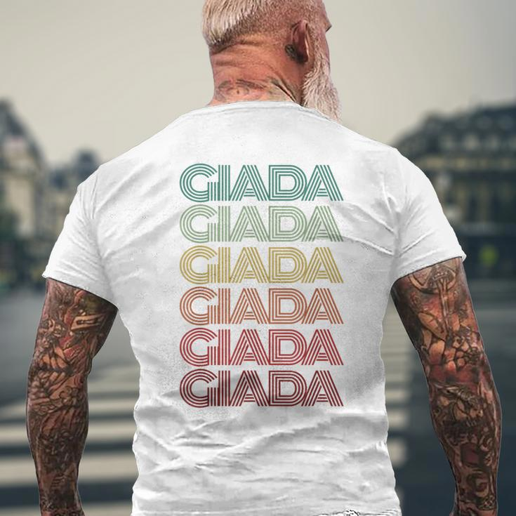First Name Giada Italian Girl Retro Name Tag Groovy Party Mens Back Print T-shirt Gifts for Old Men