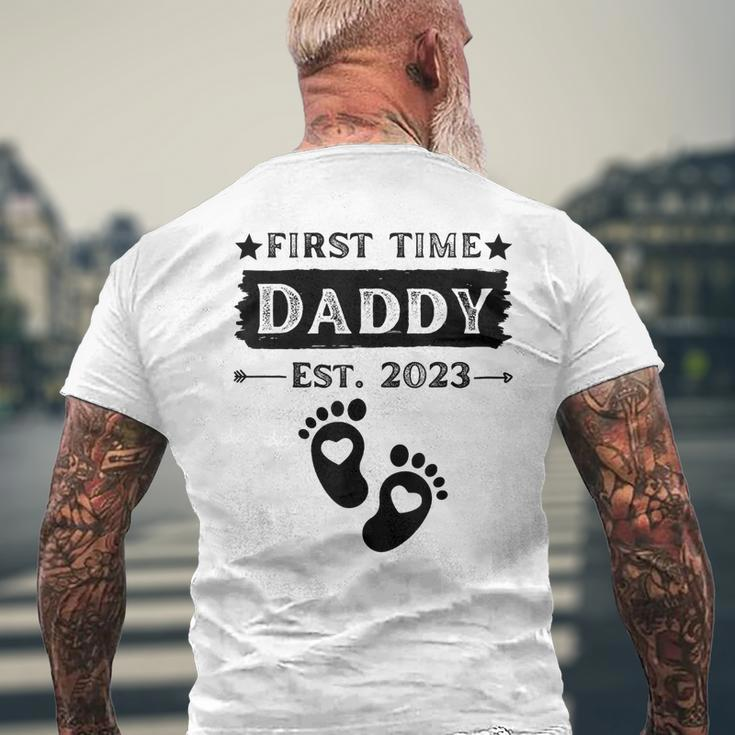 First Time Daddy 2023 For Grandfather Funny Fathers Day Men Mens Back Print T-shirt Gifts for Old Men