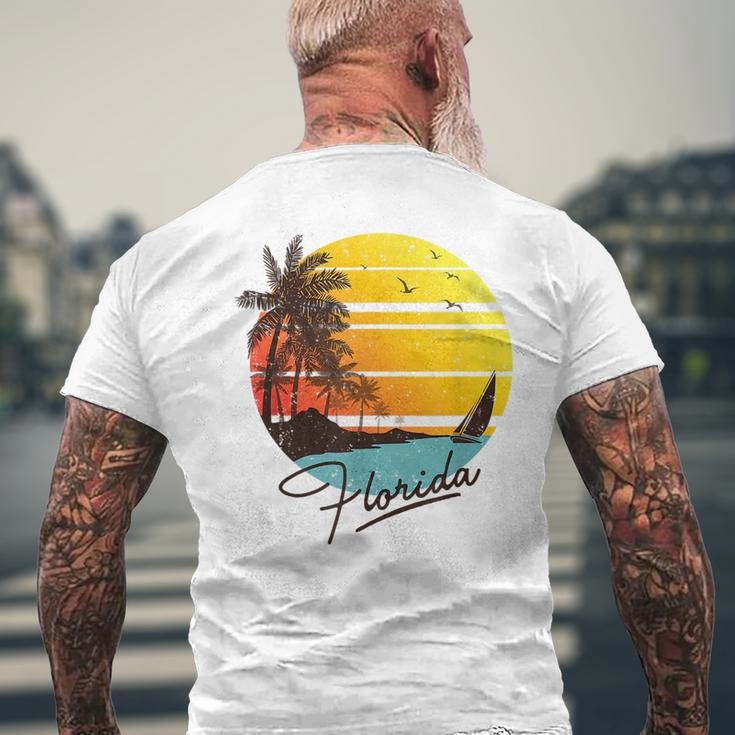 Florida Sunshine State Retro Summer Tropical Beach Florida Gifts & Merchandise Funny Gifts Mens Back Print T-shirt Gifts for Old Men