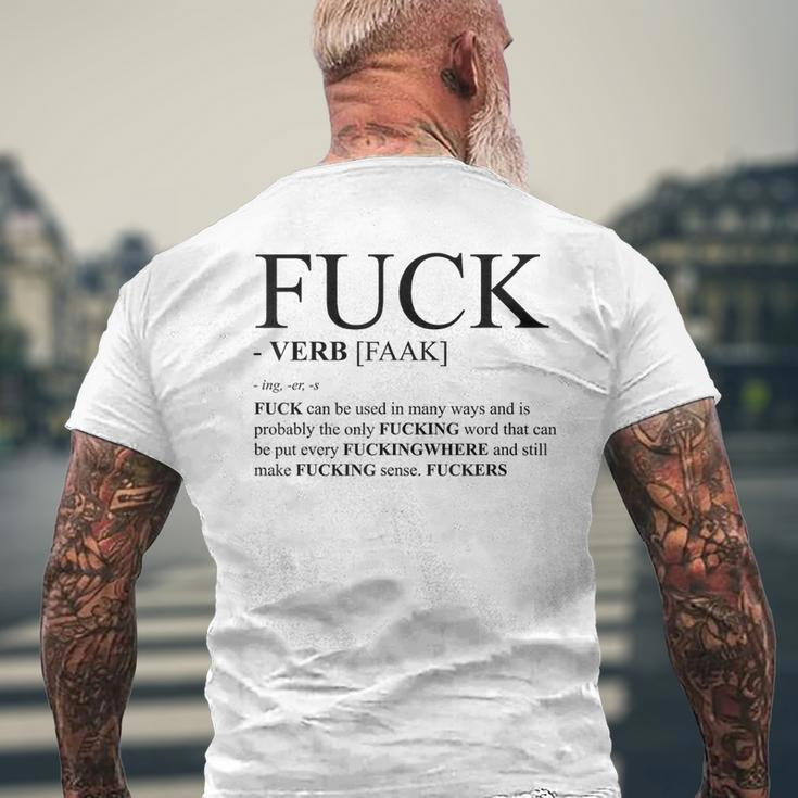 Fuck Definition Dictionary Profanity Men's T-shirt Back Print Gifts for Old Men