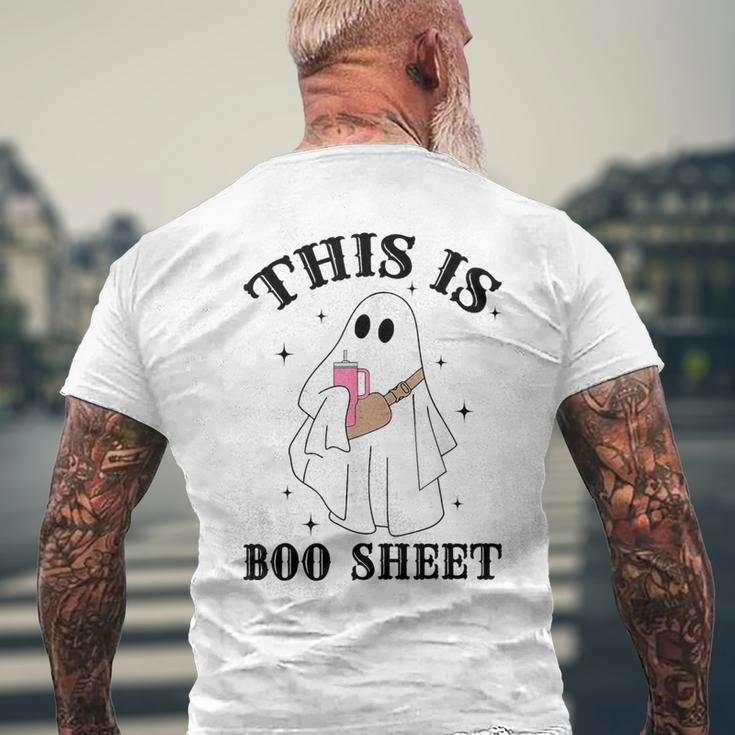 This Is Boo Sheet Spider Decor Ghost Spooky Halloween Men's T-shirt Back Print Gifts for Old Men