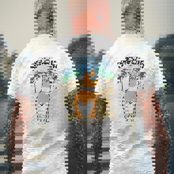 Funny Corgi Dog Beach BumMens Back Print T-shirt Gifts for Old Men Funny Corgi Dog Beach BumMens Back Print T-shirt Gifts for Old Men