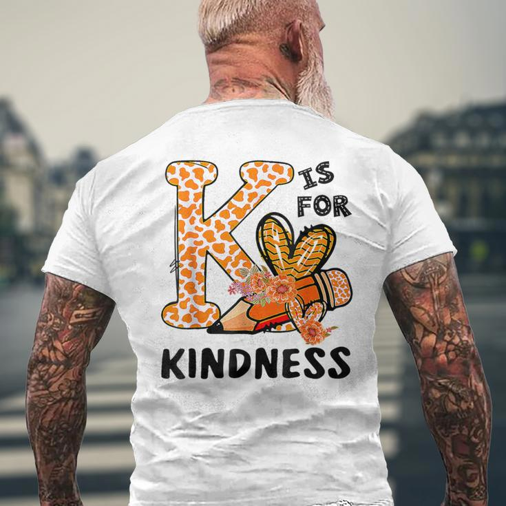 Leopard Unity Day World Kindness Day K Is For Kindness Men's T-shirt Back Print Gifts for Old Men